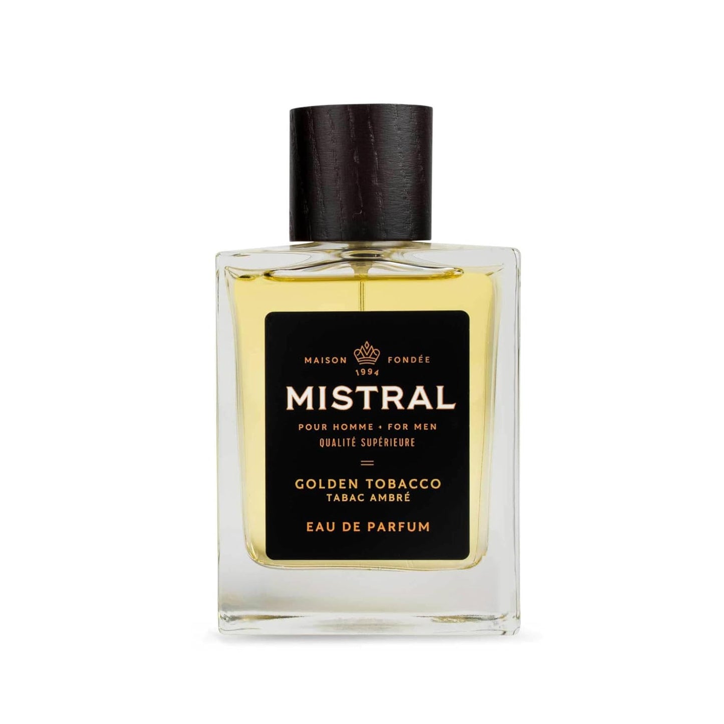 Mistral Men’s Cologne – Golden Tobacco Eau de Parfum | Warm & Aromatic Perfume For Men with Bergamot, Tonka Bean & Cashmere Wood | Cruelty-Free & Long-Lasting Cologne for Men, Made in France - 3.4 Oz