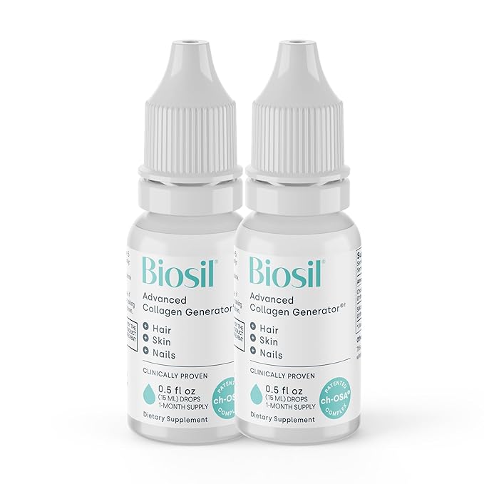 Biosil Collagen Generator - 0.5 fl oz Drops, Pack of 2 - With Patented ch-OSA Complex - Generates & Protects Your Own Collagen - GMO Free - 60-Day Supply
