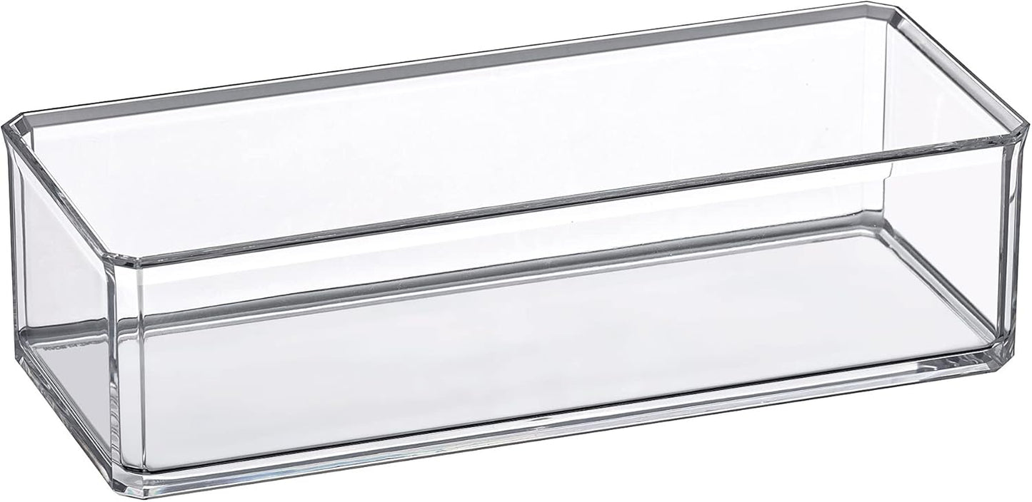 Amazing Abby - Glamour - Acrylic 1-Compartment Makeup Organizer, Transparent Plastic Lipstick Holder, Perfect Bathroom Vanity Storage Solution for Lipsticks, Nail Polishes, and More