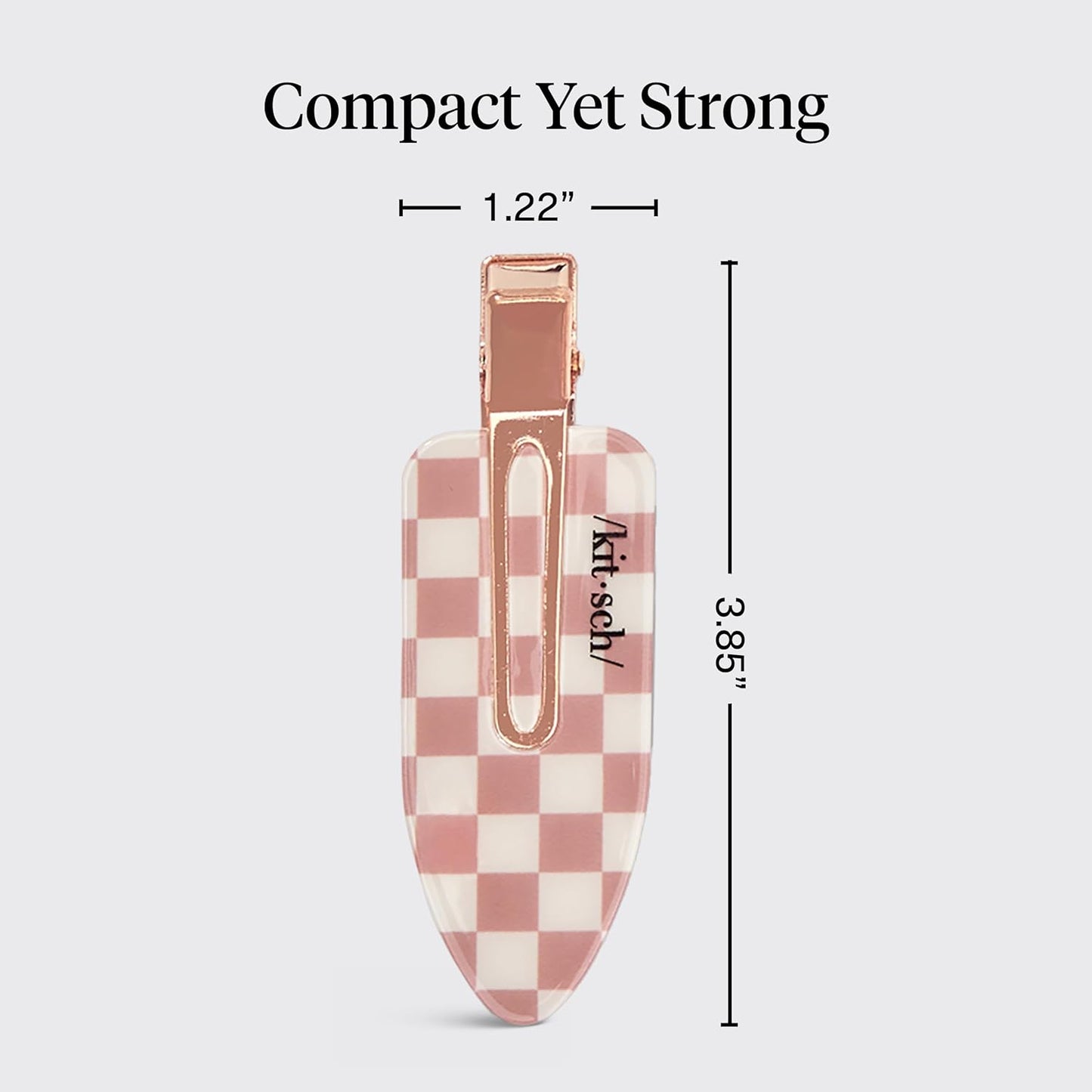 Kitsch Creaseless Hair Clips for Women - No Crease, No Bend Hair Clips for Styling, Bangs, Makeup Application, Face Wash | Recycled Acrylic - Checkered Terracotta | Ideal Gifts for Women, 2pcs