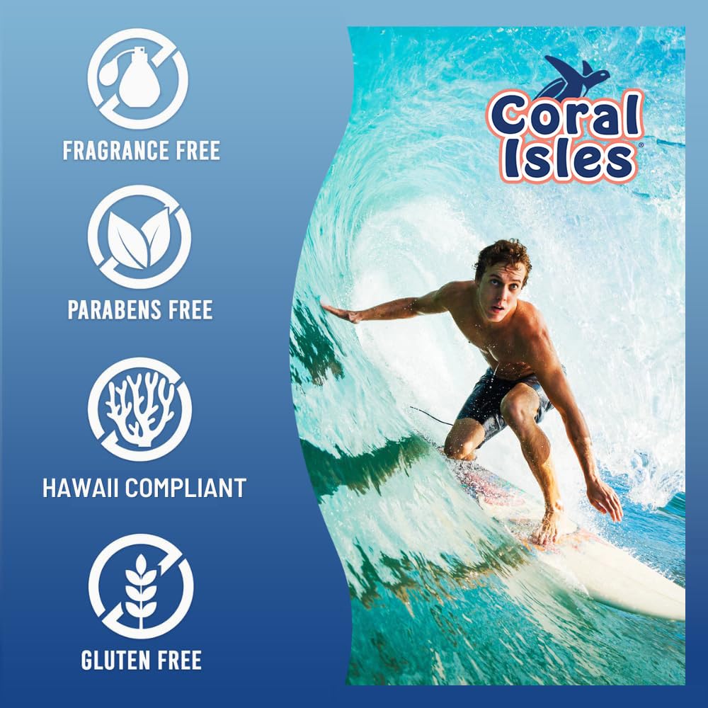 Coral Isles by Rocky Mountain Sunscreen | SPF 30 Lotion | Broad Spectrum UVA/UVB Protection | Hawaii Reef-Safe Act Compliant | Oxybenzone & Octinoxate Free | Water Resistant 80 Min. | 32 Fl Oz