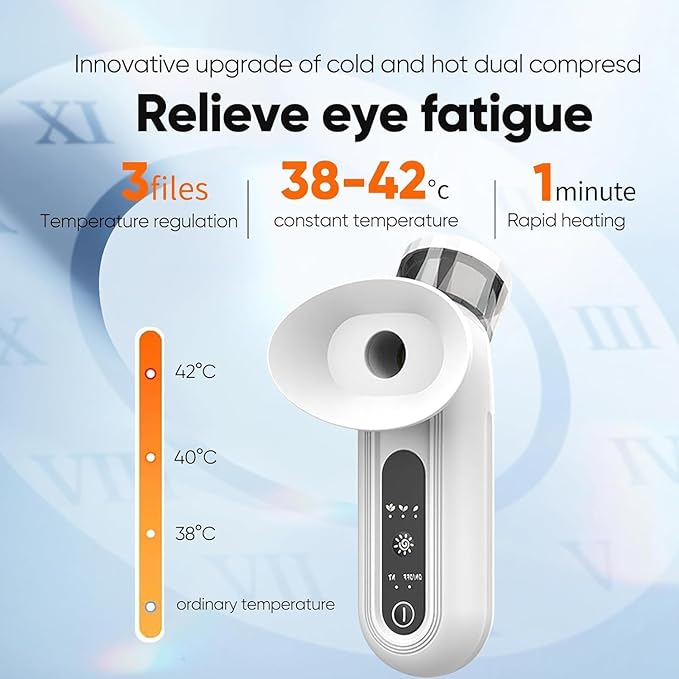 Eye Mist Steam Sprayer for Relief Dry Eyes, Eye Treatment, Portable Heated Eye Masks, Mini Eye Moisturizing Cleaning Soothing Steamer