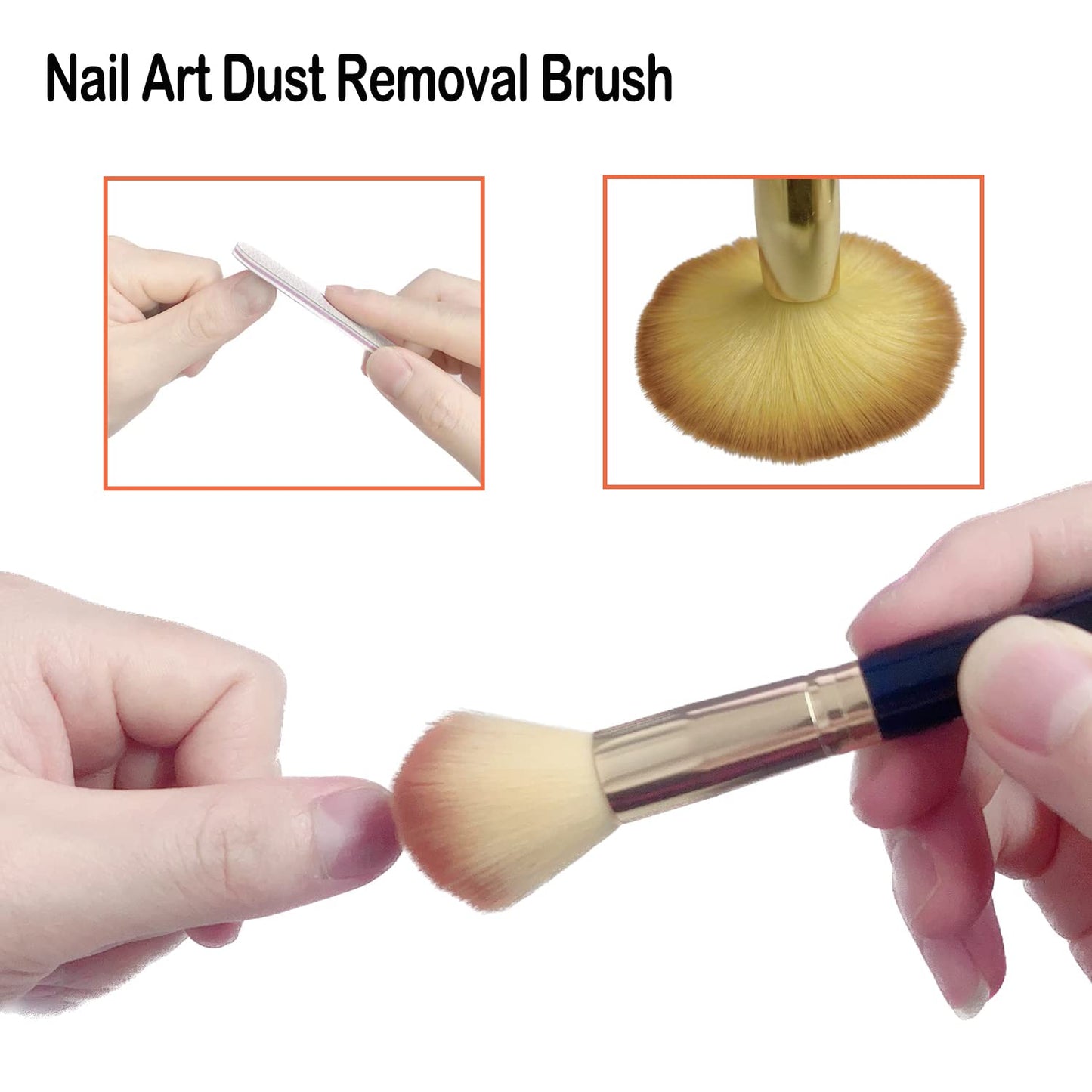 11PCS Nail Art Brush Set with Nail Dust Brush, Double-Ended Silicone Nail Art Tools for Acrylic Nails, Carving, Painting, Line Drawing, DIY Salon Manicure