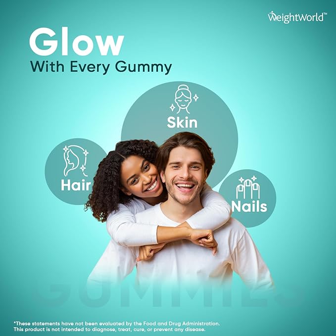 maxmedix Biotin Gummies 5000mcg 120 Hair Nails and Skin Vitamins Gummies – Natural Berry Flavour Vitamin B7 Gummies