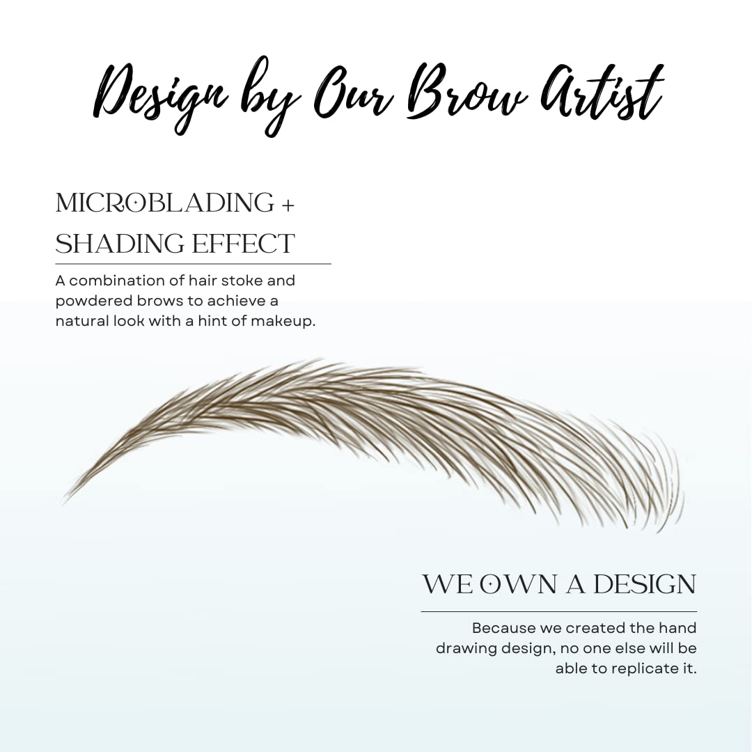 Bliss and Beyond USA 2 Sheets Long Lasting Natural Looking Eyebrow Tattoo Stickers for Alopecia, Chemo, Cancer Gift - Waterproof, Same Size (Natural Miami, Light Brown)