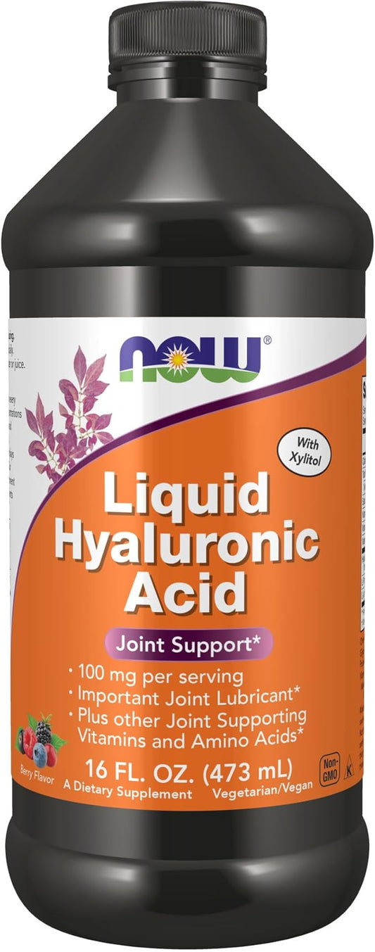 NOW Foods Supplements, Liquid Hyaluronic Acid, Delicious Berry Flavor, 100 mg Per Serving, 16-Ounce