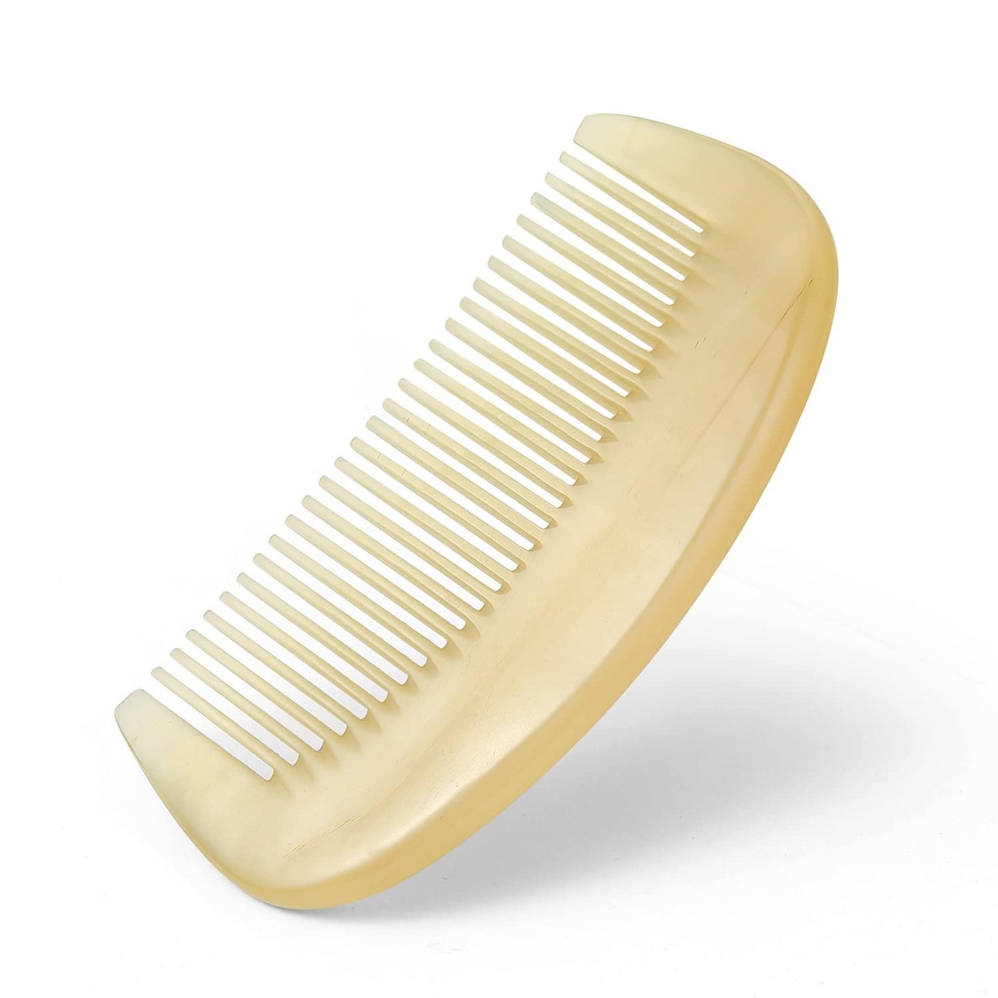 Premium Quality 100% Handmade Anti Static Natural Sheep Horn Comb - Professional Detangling Massage Comb (Semicircle STY1)