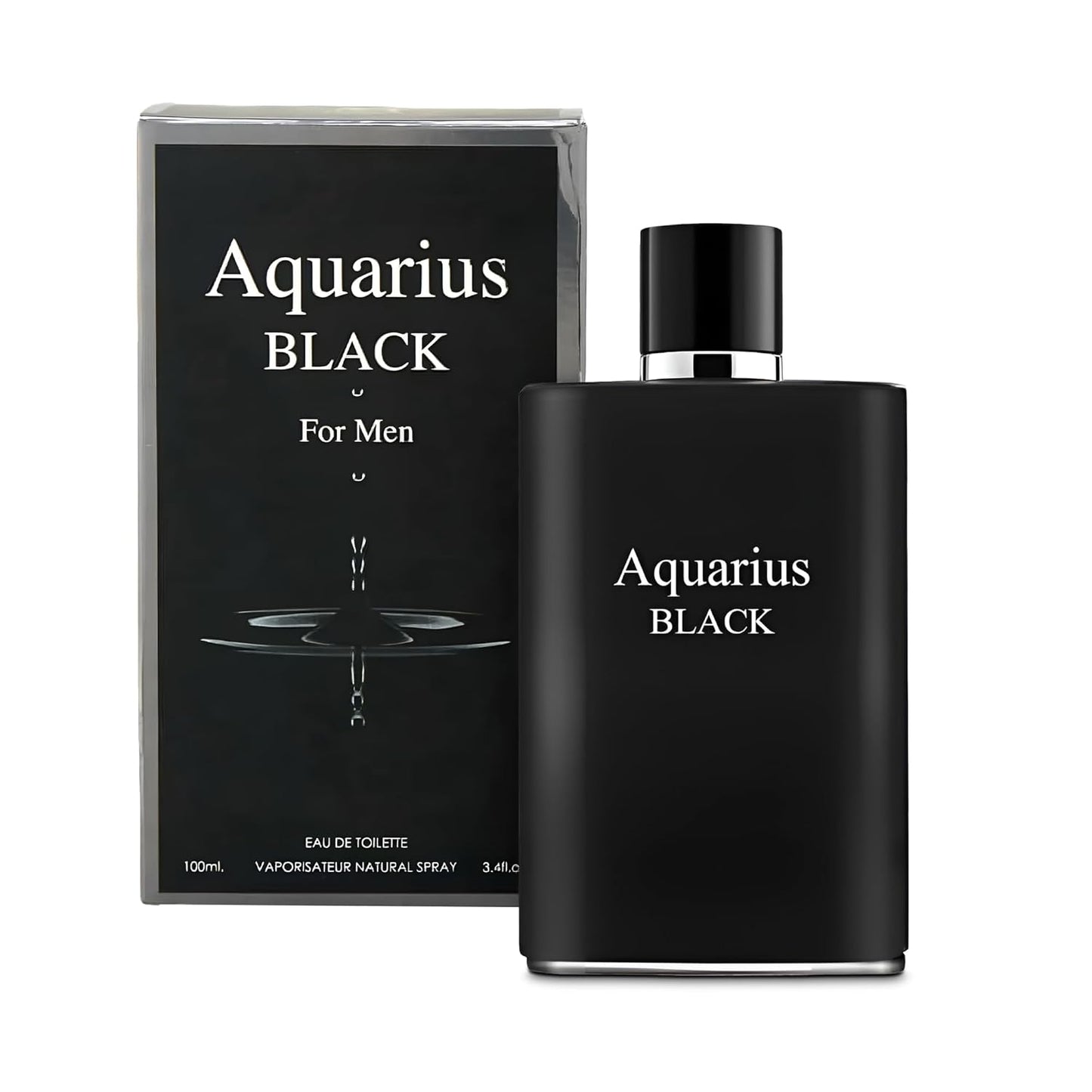 Aquari Black Sensual Woody Fragrance for Men | Long Lasting Cologne Aromatic Scent, Eau de Parfum Natural Spray - Great Holiday Gift, 3.4 Fl Oz/100 Ml