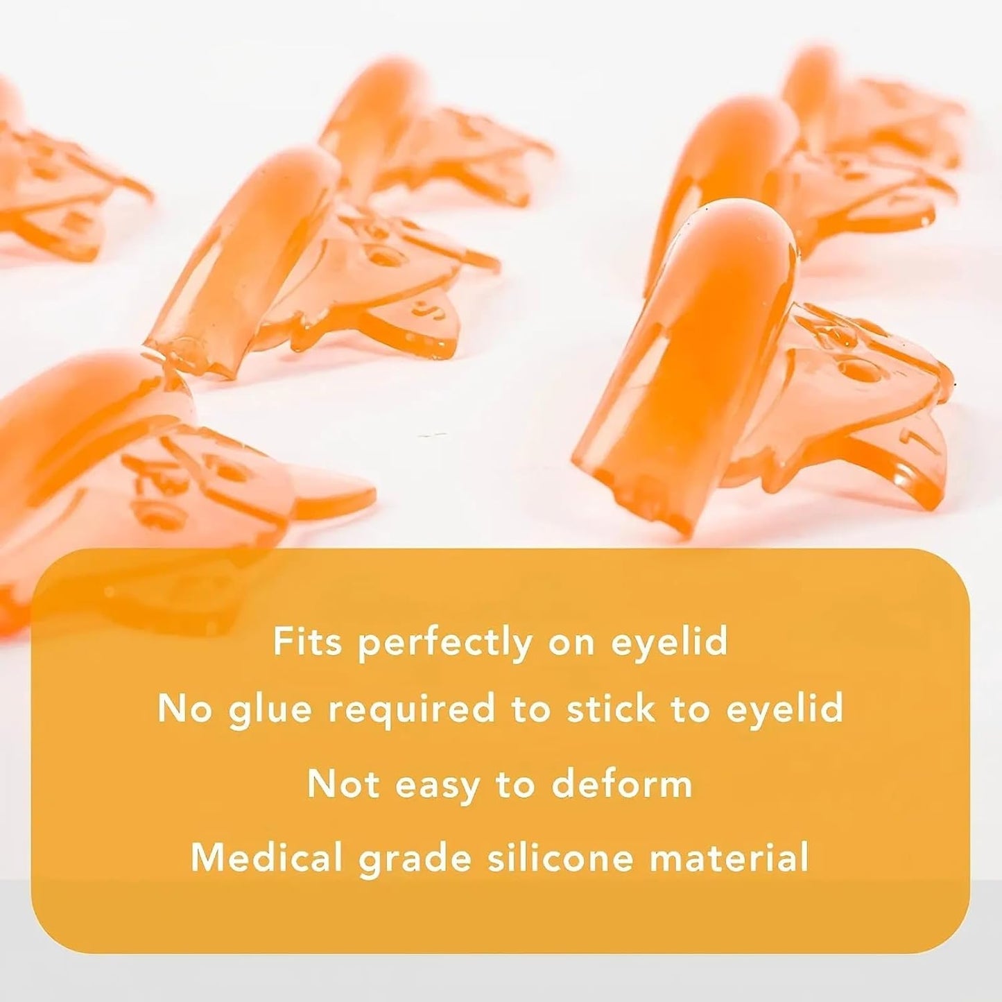 Lash Lift Pads Eyelash Perm Shield C Curl 5 Size Lash Lift Lamination Pad, Rapid 5 Minute Eyelash Lifting Shields Make Eyes Voluminous Flexible C curl Pads Extreme Perm Rod 100 Applications(Orange)