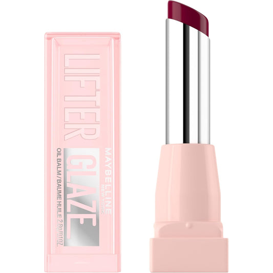 Maybelline Lifter Glaze Oil Balm with Hyaluronic Acid and Hydrating Oil Blend, Lip Balm with 24HRs of Smooth, Moisturizing Shine, Acai Glaze (Sheer Black Cherry)