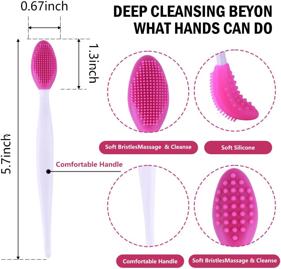 10 Pcs Silicone Lip Scrub Brush Exfoliating,Nose Clean Blackhead Removal,Lip Scrubber for Lip Lightening,Lip Exfoliator Scrubber Tool for Dark Lips