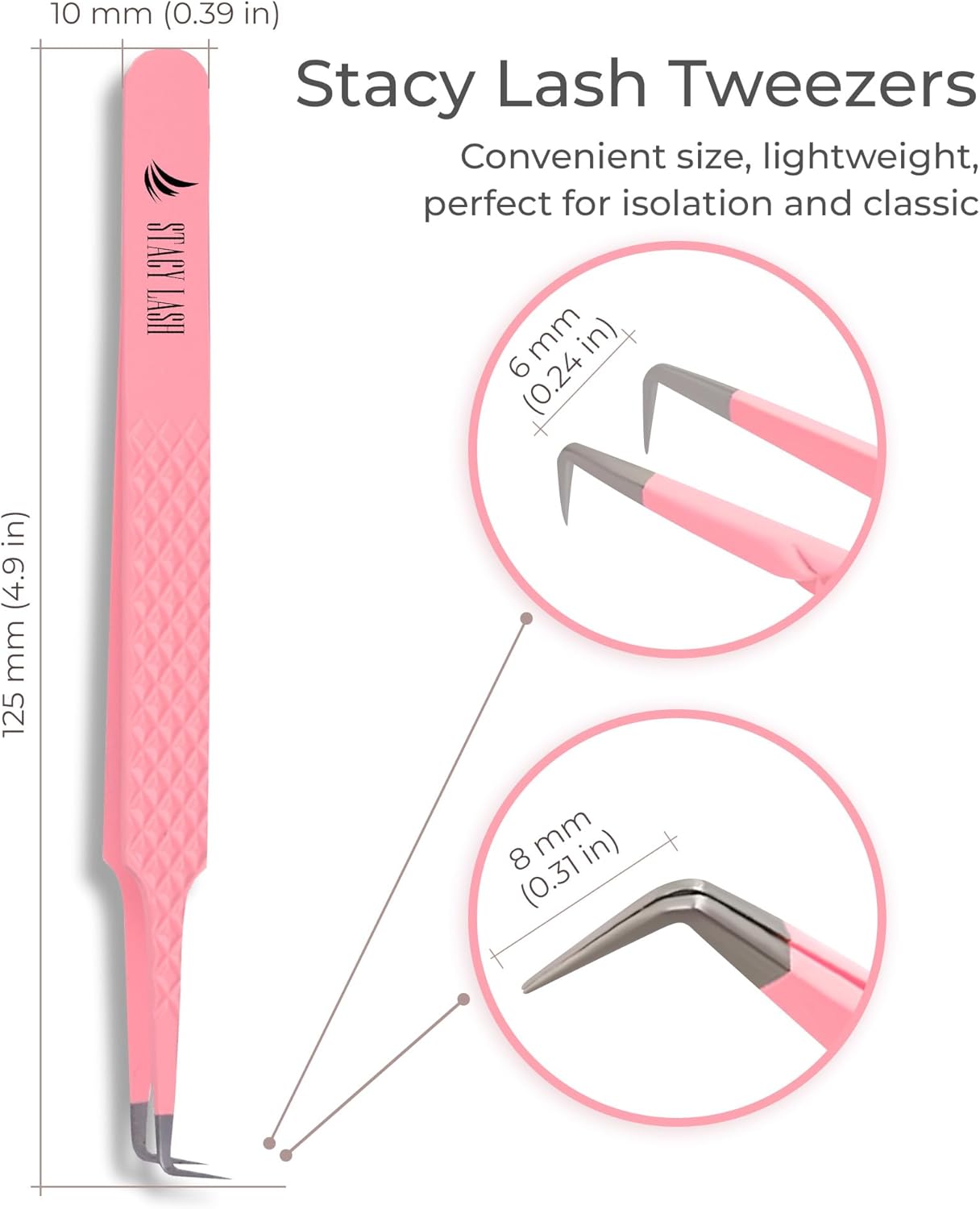 STACY LASH Isolation Tweezers/Precision Supplies For Classic &Volume Extensions and Individual False Eyelashes/Separator Tool/Curved Tip