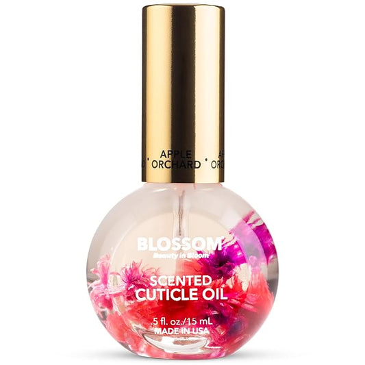 Blossom Cuticle Oil for Nails, Hydrating, Moisturizing, Scented Nail Oil Cuticle Care, Infused with Real Flowers, Made in USA, 0.5 fl. oz, Apple
