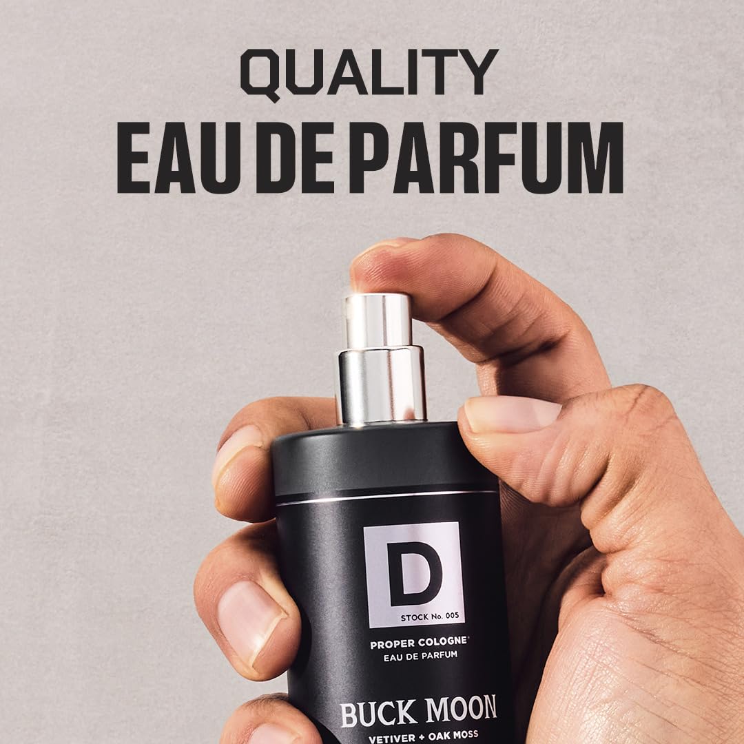 Duke Cannon Proper Cologne Buck Moon | Men's Eau de Parfum | Lime and Vetiver | Warm, Earthy, Long-Lasting Scent | 1.7 fl oz