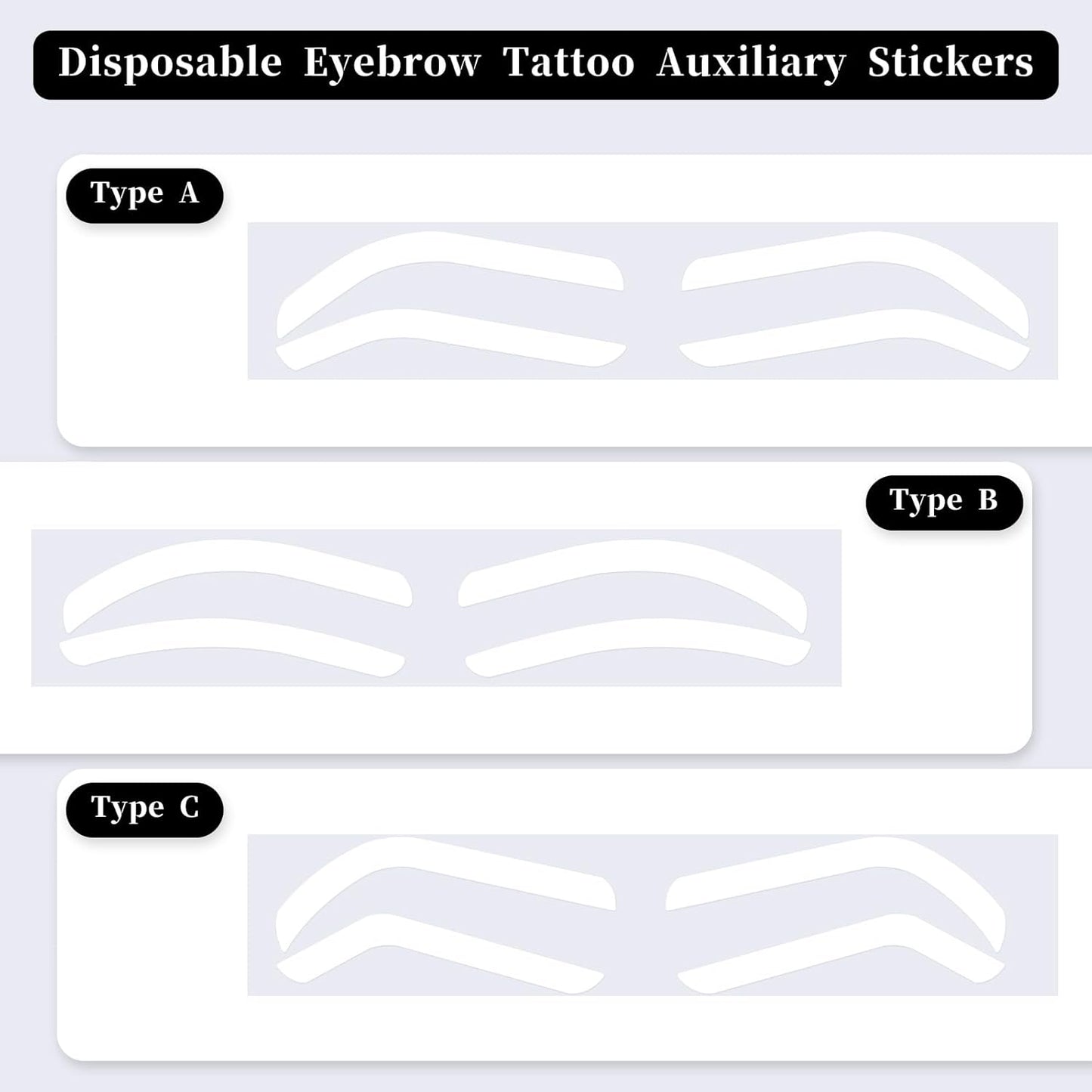 48 Pairs Airbrush Eyebrow Sticker Stencils Disposable Brow Shaping Sticker Eyebrow Shape Tape Adhesive Eyebrow Template Sticker Eyebrow Stamp Airbrush Brows Tape for Eyebrow Tinting Makeu