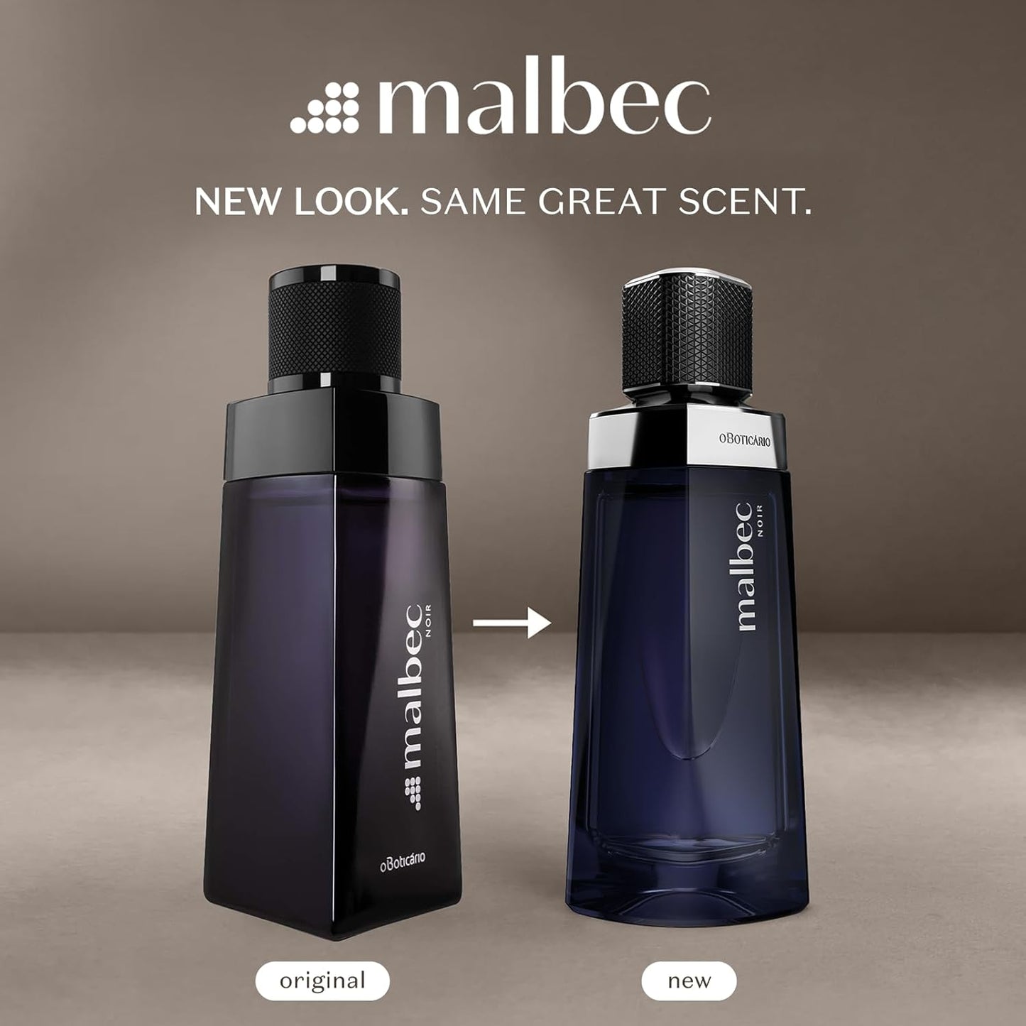 Malbec Noir Eau de Toilette By O Boticario Cologne For Men, Long-Lasting Men's Fragrances, French Oak Barrel-Aged & Pinot Noir Grapes, Woody Spicy Wine Scent, 3.4 Ounce