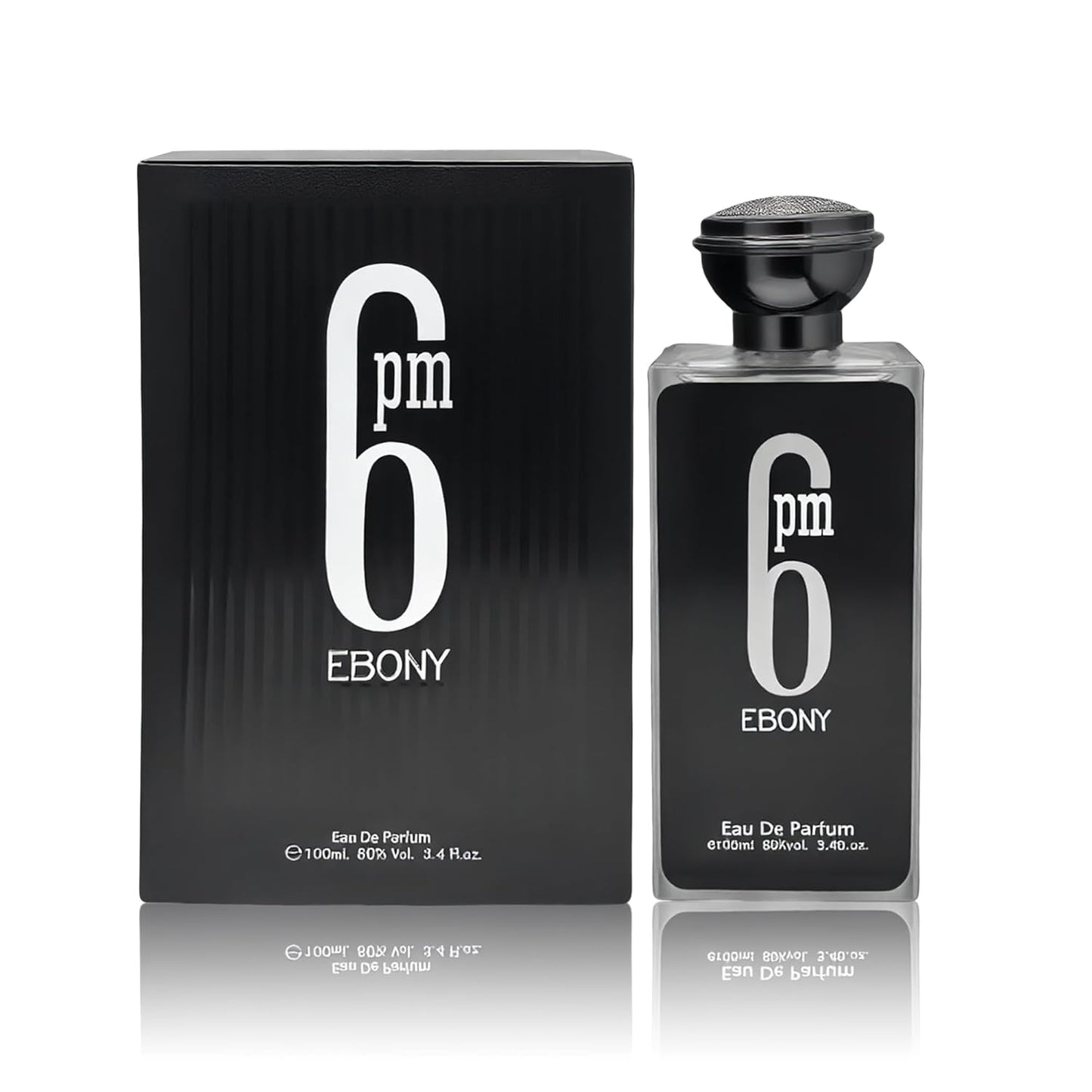 Cologne for Men 6PM Ebony 3.4 Fl Oz Eau de Toilette Spray Noted with Bergamot,Lavandin,Orange Blossom,Amber&Vanilla Fragrance Alcohol-Free Luxury Men's Perfume for Daily Use