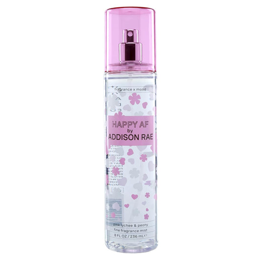 Addison Rae Happy Body & Hair Mist for Women - Fruity Floral Feminine Scent - Body Spray Pink Lychee and Red Grapefruit - Long-Lasting, Everyday Wear Fragrance for Her - Vegan, Cruelty Free - 8oz