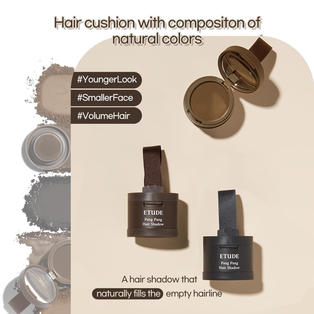 ETUDE Hair Pang Pang Shadow, Light Brown, Waterproof, For Facial Makeup, Hairline and Thin Hair, Hairline Powder