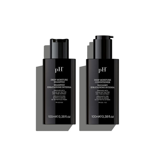 pH PURE HAIR Deep Moisture Shampoo and Conditioner Set - Hydrating and Moisturizing Shampoo and Conditioner - Dry Hair - Enriched with Kokum Nut Butter and Rose Extract (3.38 Oz each)