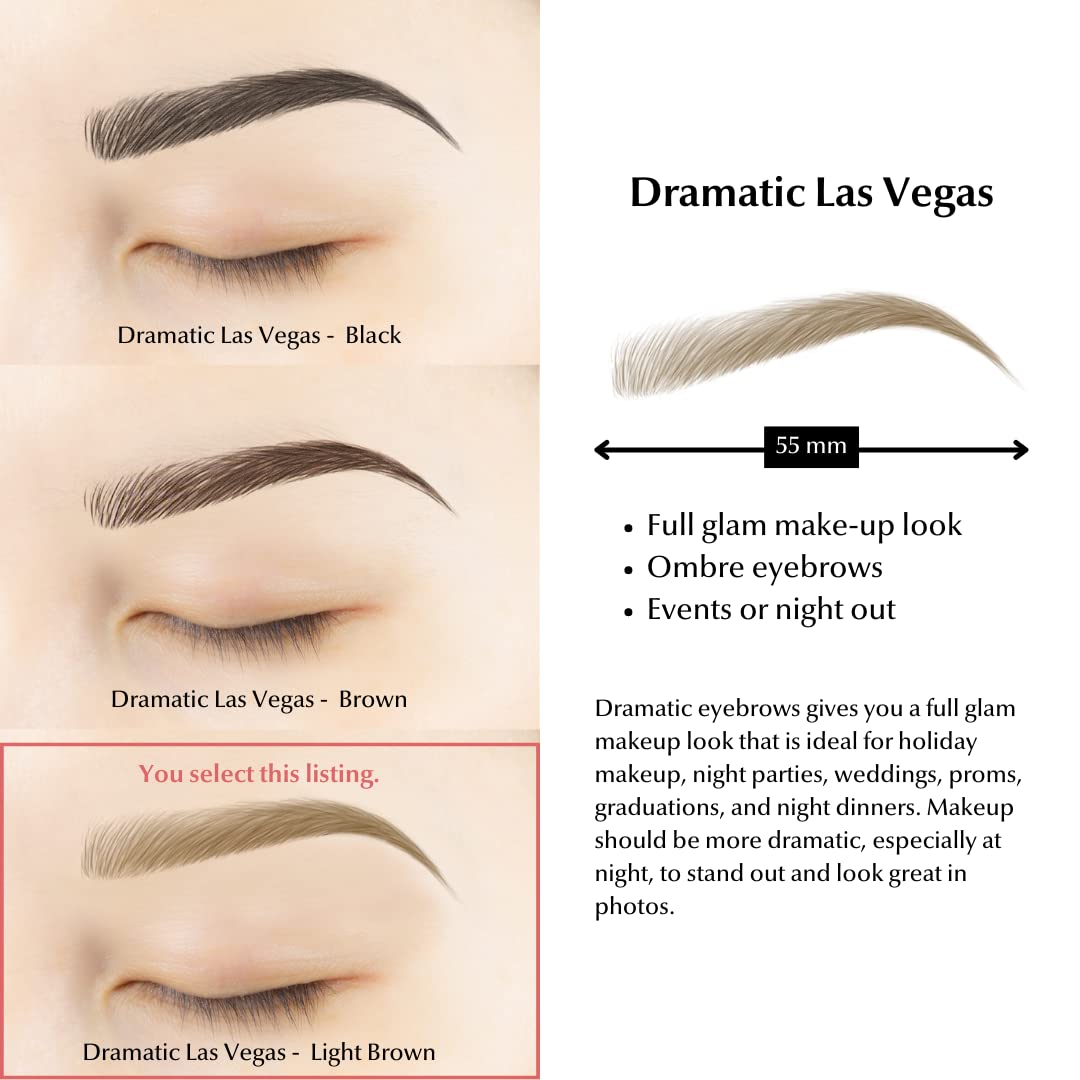 Bliss and Beyond USA | Microblading & Shading Tattoo | A combination of hair stoke and powdered brows | Non-toxic | Vegan friendly (Dramatic Las Vegas, Light Brown)