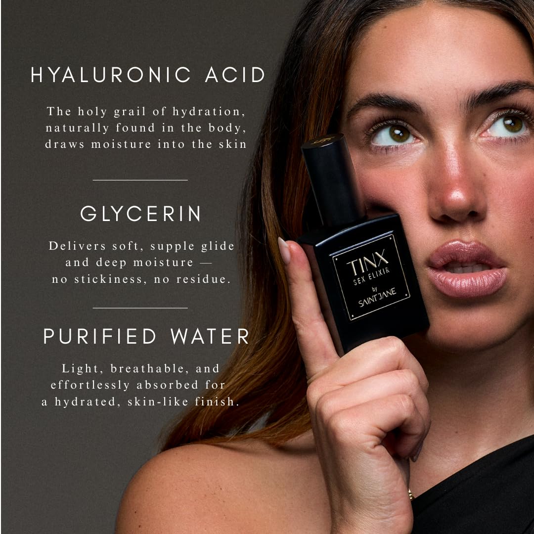 SAINT JANE - Tinx Elixir Intimacy Oil | Nourishing, Hydrating, Balancing | Water-Based, Fragrance-Free | Luxe, Clean Skincare (1.5 fl oz | 45 mL)