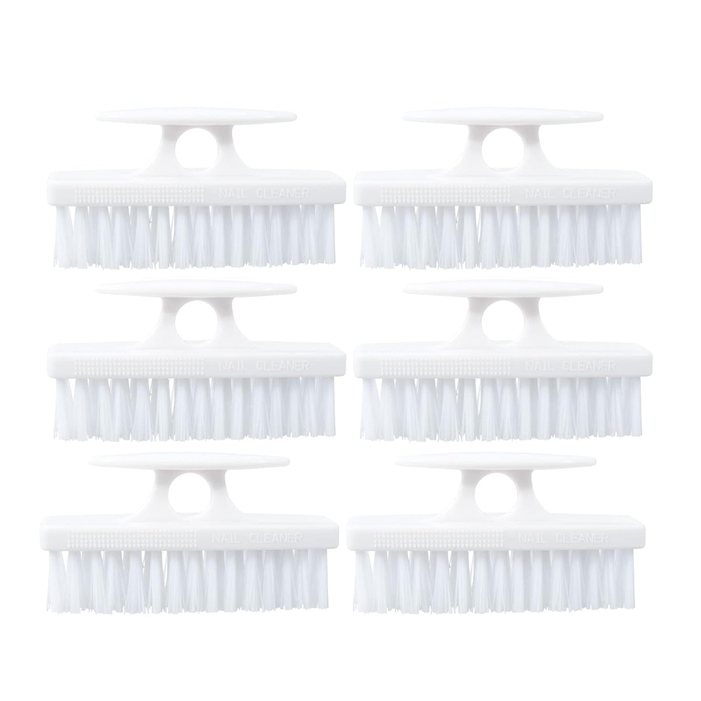 Superio Nail Brush for Cleaning Fingernails, Nail Scrubber Brush, Toe Foot Hands Fingernail Brush Cleaner- Small Scrub Brush- All-Purpose Stiff Cleaning Brush for Home, Kitchen, Work, (6, White)
