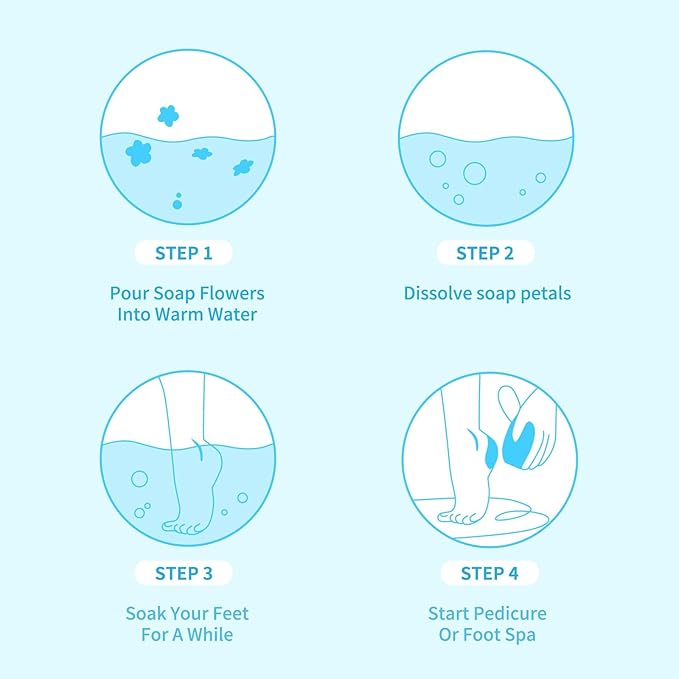 Foot Soak Flower Soap Sheets Pedicure Foot Soaks for Softens Calluses Moisturizing Relaxing Feet Pedi Party, Birthdays, Sleepovers Use (Ocean)