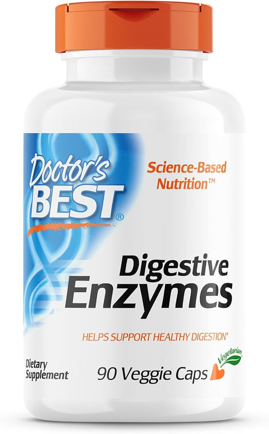 Doctor's Best Digestive Enzymes, Support Healthy Digestion, Optimal Intestinal Health, Non-GMO, Vegetarian 90VC