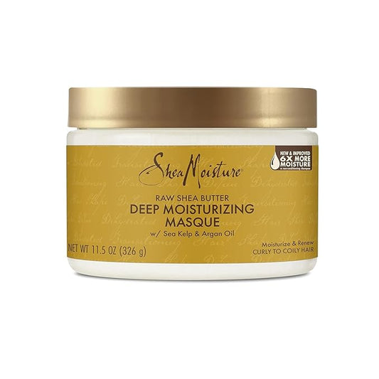 Shea Moisture Deep Treatment Hair Mask to Promote Healthy Hair Growth, Raw Shea Butter with Sea Kelp & Argan Oil, Curly Hair Products, Family Size, 16 Oz
