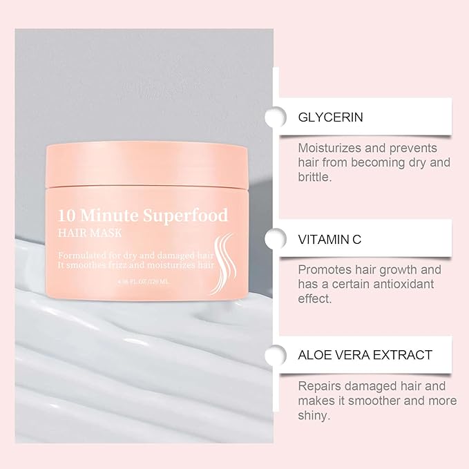 Hair Mask, 2PCS Minimalist Hair Mask for Growth and Thickness, Minute Vitamin-Infused Treatment for Moisturizing, Frizz Control, and Silky Smoothness - Promotes Growth and Strength