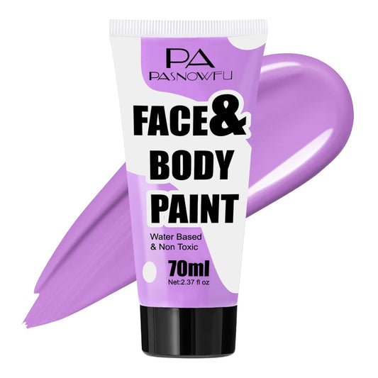 Light Purple Face Paint 70ml Large Tube, Water-Based Washable Body Paint for Halloween SFX Cosplay Makeup, Non-Toxic High-Pigment Face Body Paint for Adults Cosplay , Theater, Costume Events