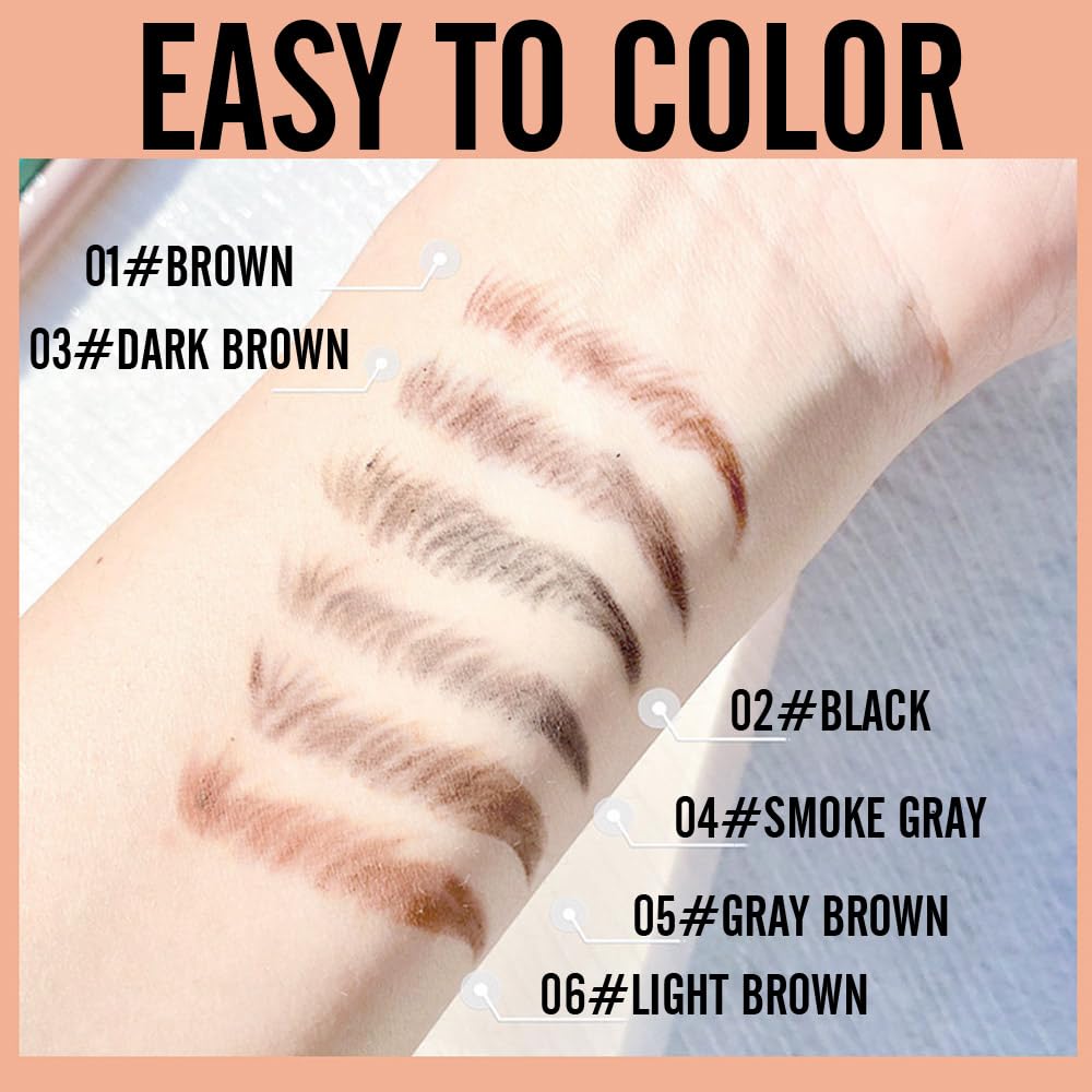 3 Pcs Light Brown Eyebrow Pencils for Women,with Spoolie Brush,Eyebrow Pencil Soft Textured,Waterproof Sweat-proof for Fills in Sparse Areas and Gaps Create a Natural Eye Brow,Vegan & Cruelty-Free