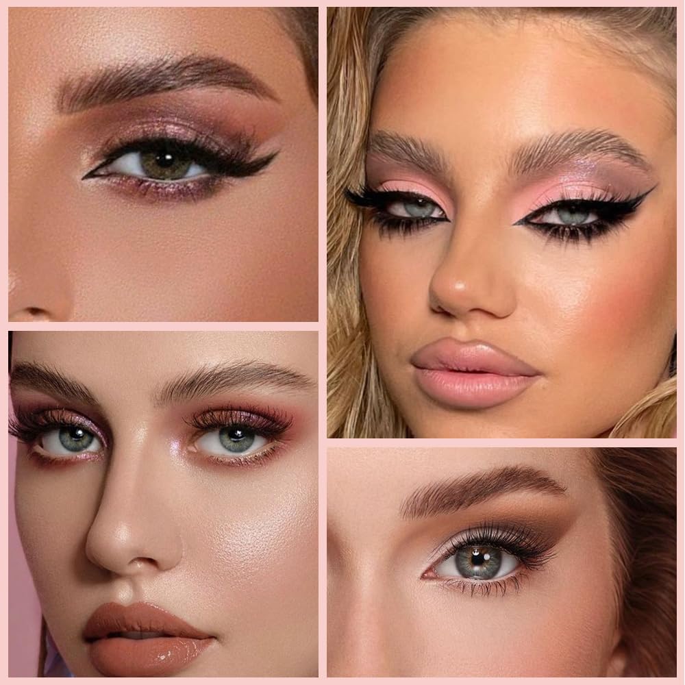 Eyeshadow Quads Blendable Glitter Matte Eyeshadow Palette,Purple Gold Nude Grapefruit Dark Brown Sparkly Four Eyeshadow Palette Makeup,Everyday Nature Long-Lasting Waterproof Women Girls Eyeshadow 2#