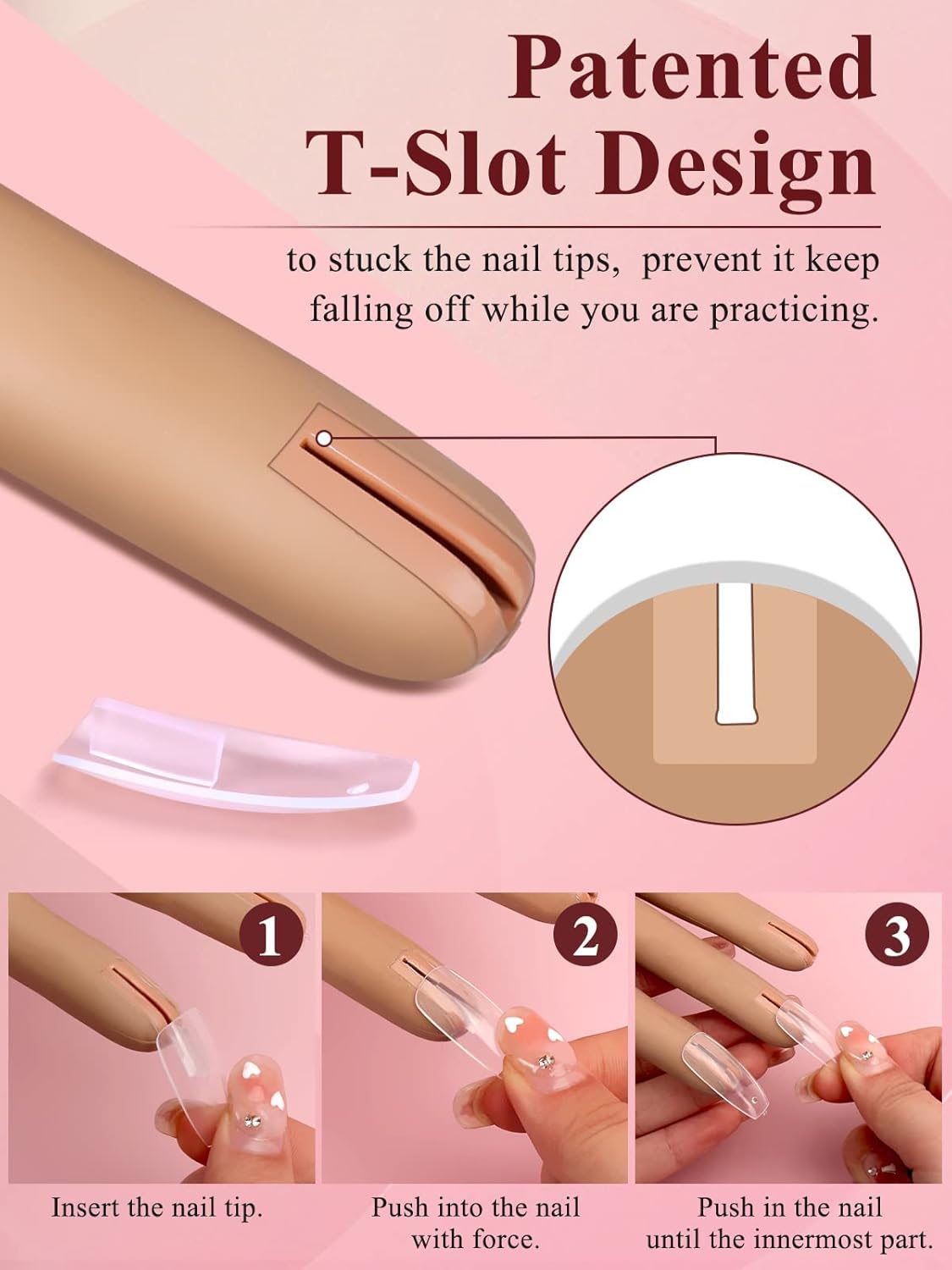 Lionvison 100PCS Replacement Nail Tips for Refill Acrylic Nails, Clear Fake Nail Tips for Practice Hand for Acrylic Nails, DIY Nail Art Salon Practice Tool, Clear