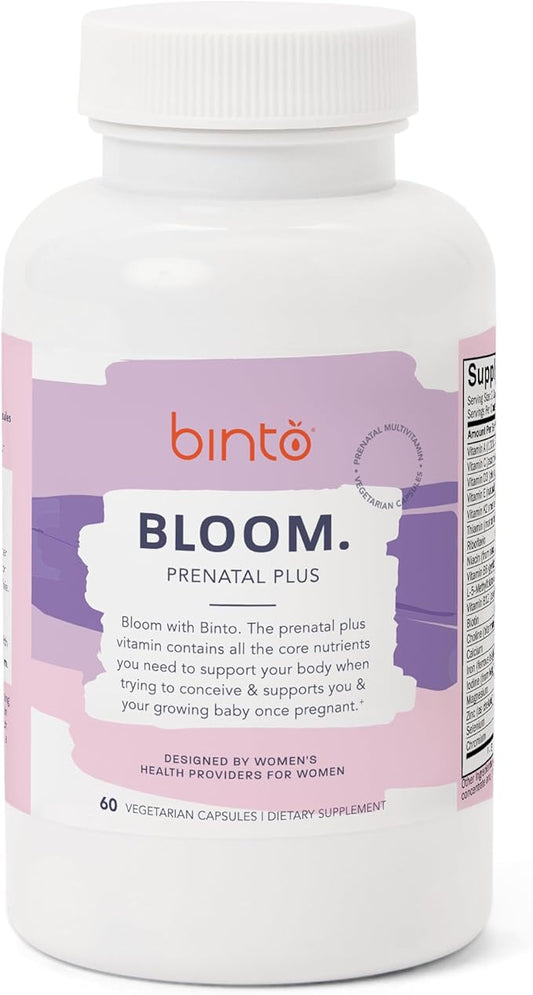 Bloom Comprehensive Prenatal Supplements to Support Healthy Mama & Baby | 1 Month Supply | Multivitamin with Iron, and Methylated Folate | Non GMO, Gluten Free, Vegetarian, No Preservatives