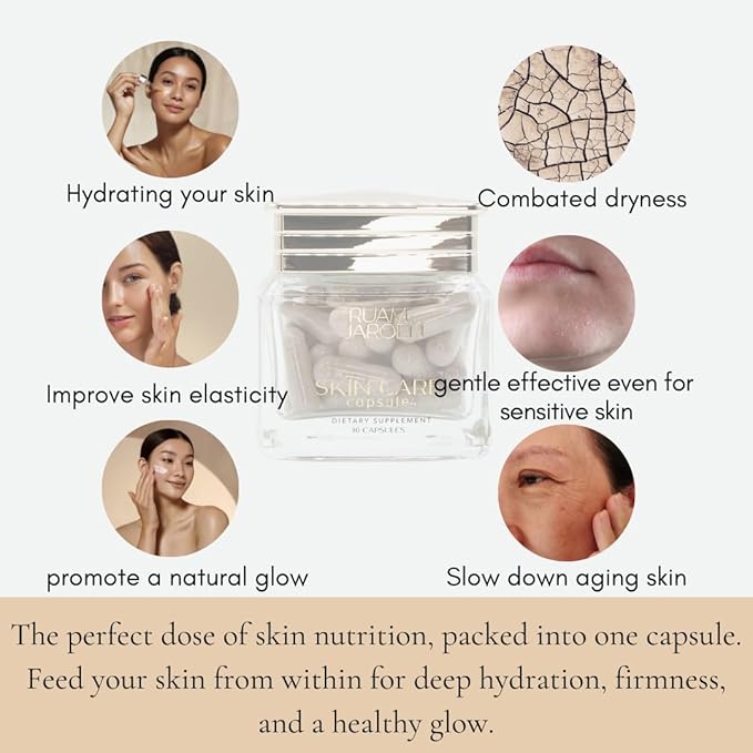 Skincare Capsule-Multivitamin for Support Skin - Hyaluronic Acid, Collagen, and Niacinamide Hydrating from Within, Supplement for Healthy Glow Skin.