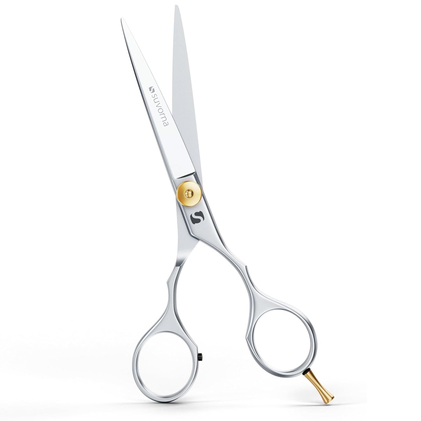 Suvorna 5.5" hair cutting scissors for professional, barber & hairdresser - hair shears for cutting, trimming, grooming, precision, facial hair - Right Hand hair scissors for men, women, kids, adults.