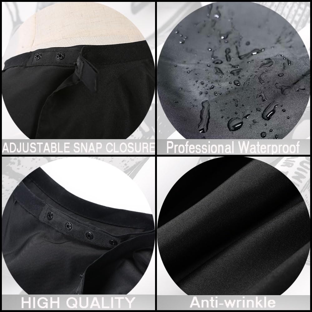 Professional Hair Cutting Cape with Neck Duster Brush, Salon Barber Cape, Hairdressing Accessories (Black)