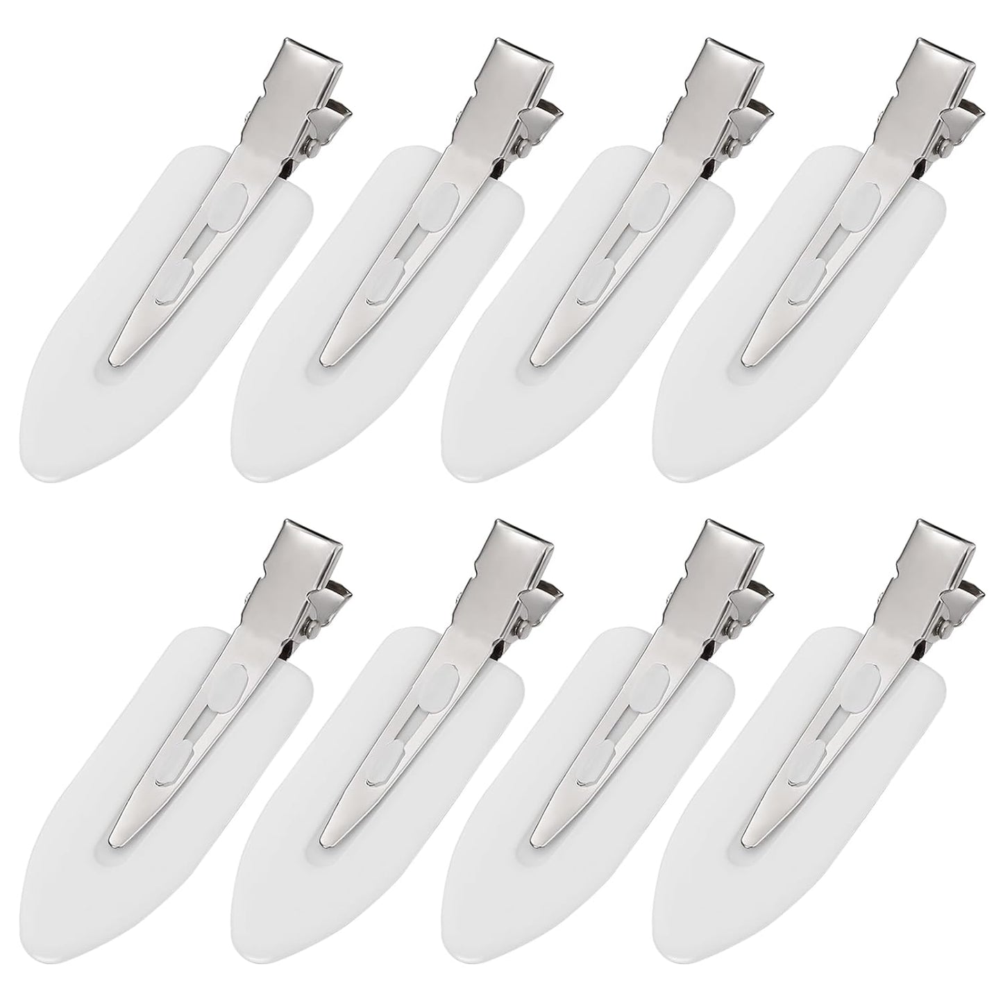8Pcs No Bend No Crease Hair Clips - Styling Duck Bill Clips Alligator Hair Barrettes for Styling Sectioning, Small Gifts for Women Girl Salon Hairstyle Hairdressing Bangs Waves Makeup, White