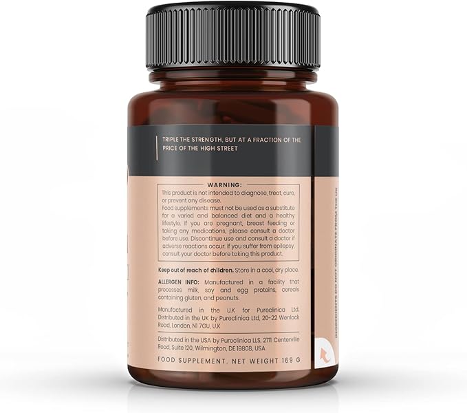 pureclinica Hyaluronic Acid 300mg x 1080 Tablets (6 Bottles of 180 Tablets - 3 Years Supply). Triple Strength Hyaluronic Acid. 300% Stronger Than Any Other HLA Tablet