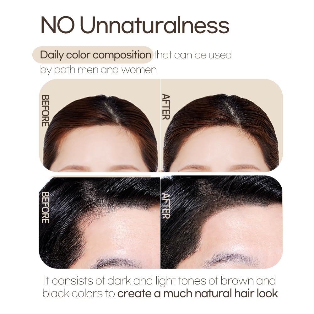 ETUDE Hair Pang Pang hairline powder Root Touch Up, Waterproof, For Facial Makeup, Hairline and Thin Hair - Natural Black