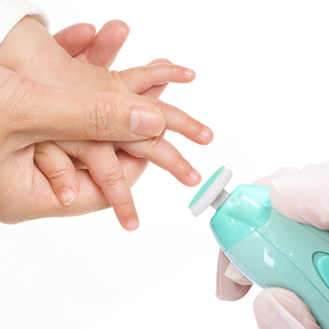 Angoily 24 Pcs Baby Nail File Pads Nail Trimmer Replacement Pads Electric Baby Nail-Grinding Buffer Heads for Standard Electric Kid Trimmer Suits to Newborn and Adults Green