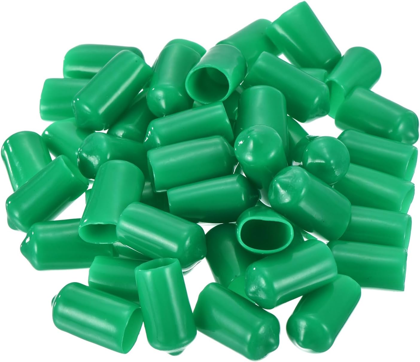 uxcell 50pcs Rubber End Caps 11.5mm ID Vinyl Cap Cover Screw Protectors Dark Green, 0.45 inch