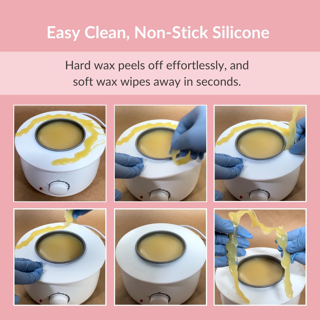 Reusable Non-Stick Silicone Wax Collars for Wax Pot – Fits All 14-16 oz Wax Cans & Warmers – Wax Warmer Collars for Easy, Mess-Free Cleaning (White, 1pc)