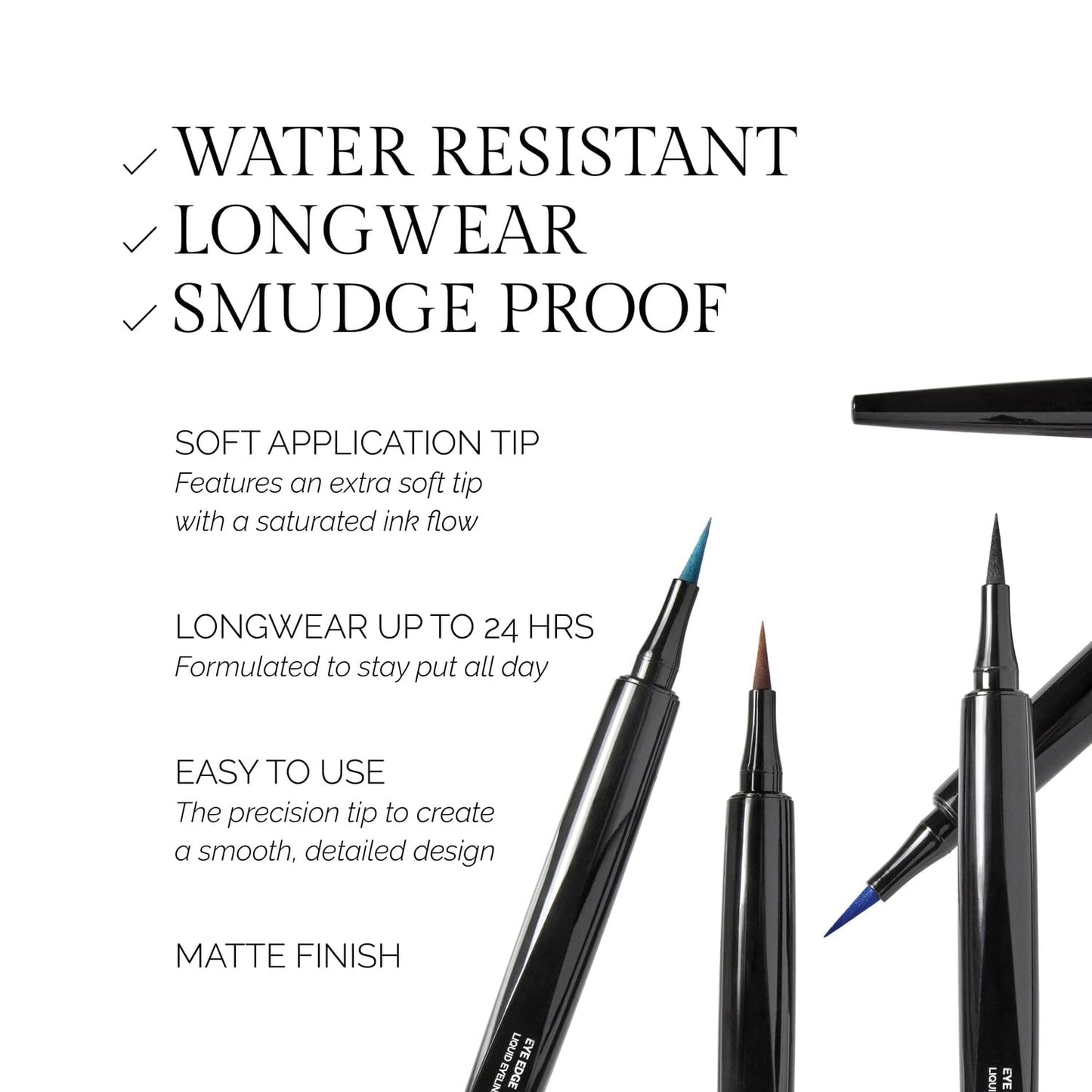 OFIR Eye Edge Liquid Eyeliner Pen | Water and Smudge Proof | Long Lasting Matte Finish, Soft Tip with Bold Pigment | Cruelty Free Formula | Black Eyeliner for Women | Onyx - Black | 0.04 Fl Oz