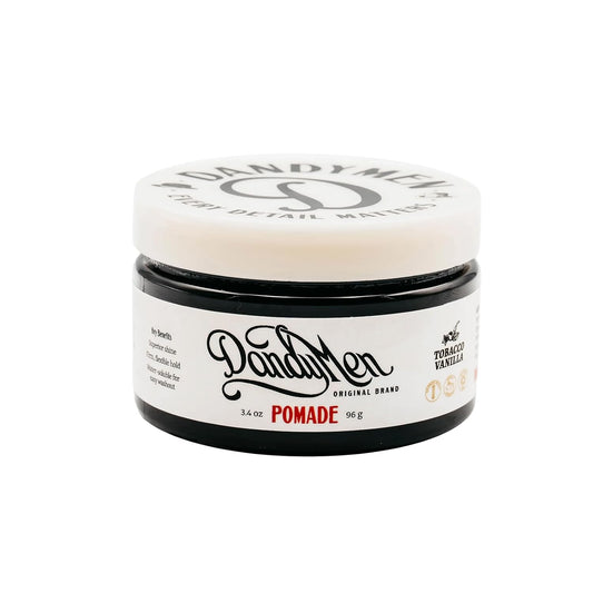 Pomade – Strong Hold, High Shine, and Hydrating Formula with Pro-Vitamin B5 – Tobacco Vanilla Scent – 4 oz