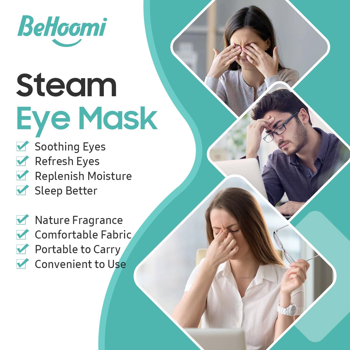 30Packs Steam Eye Mask, Heated Eye Mask Warm Compress for Eyes, Self Heating Warm Eye Masks Disposable Steam Mask for Home Sleep, Spa, Travel Essentials & Relaxation Gifts (Unscented)