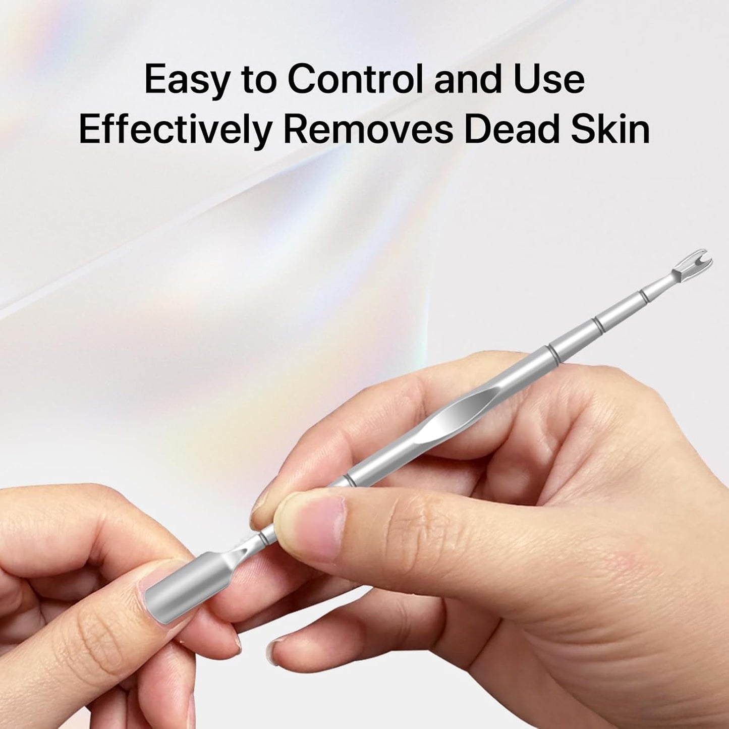 10 Pack Cuticle Pushers with Fork, 2 in 1 Cuticle Nail Pusher Tools with fork, Stainless Steel Cuticle Remover Tool for At-Home & Travel Manicures Pedicures - Silver