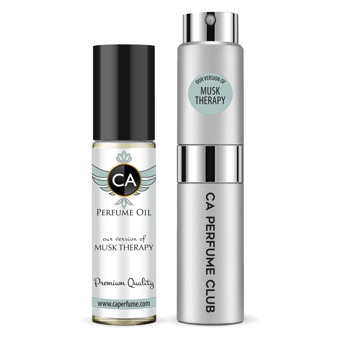 CA Perfume Duo Impression of Musk Therapy For Women And Men Perfume Layering Set Long Lasting Travel Size EDP + Body Oil Roll-On Bottle 0.27 Fl Oz+0.33 Fl Oz